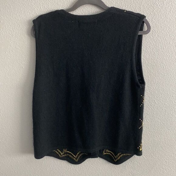 Karen Scott Black Vest with Gold Accents - Picture 4 of 5